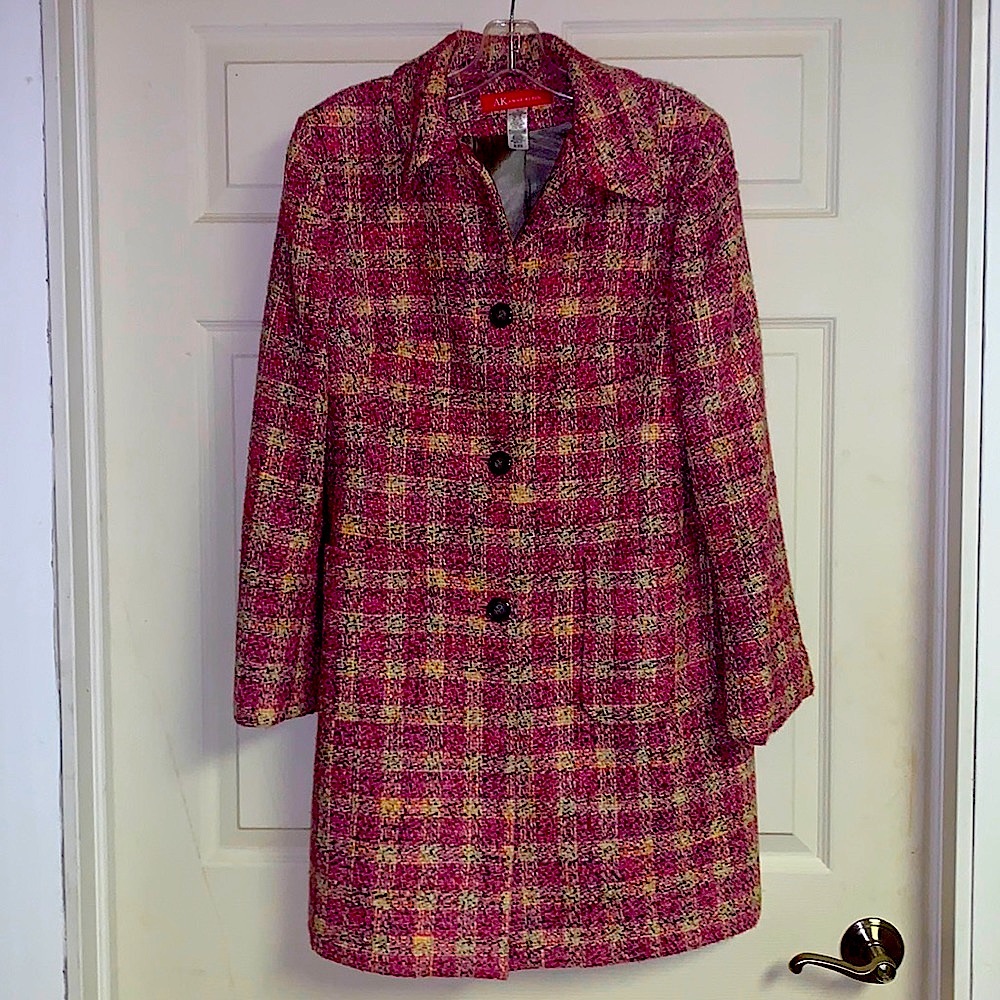 Anne Klein wool blend checkered Jacket with lining.